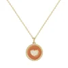 Collier Femme Coeur PLAQUE OR Jaune Laqué et Oxydes