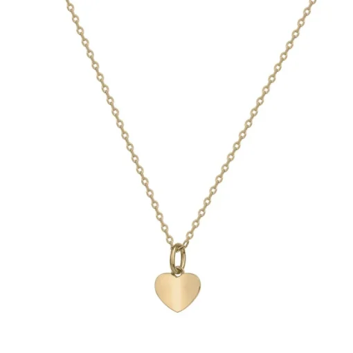 Collier Femme Coeur PLAQUE OR Jaune