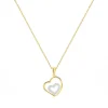 Collier Femme Coeur PLAQUE OR Bicolore et Oxydes