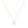 Collier Femme Coeur PLAQUE OR Jaune et Oxydes