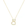 Collier Femme Coeur PLAQUE OR Jaune et Oxydes