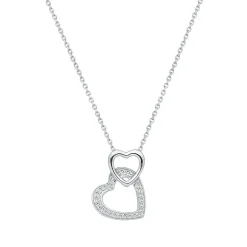 Collier Femme Coeurs ARGENT 925/1000 et Oxydes