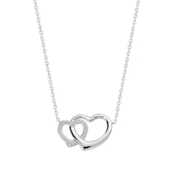 Collier Femme Coeurs ARGENT 925/1000 et Oxydes