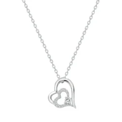 Collier Femme Coeurs ARGENT 925/1000 et Oxydes