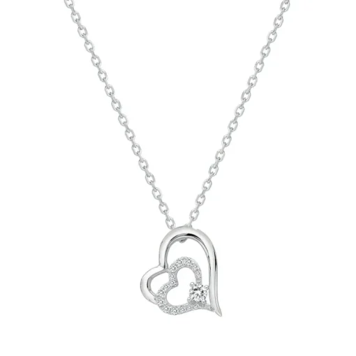 Collier Femme Coeurs ARGENT 925/1000 et Oxydes