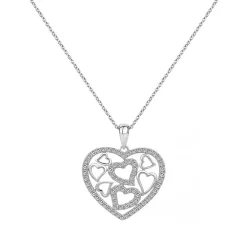 Collier Femme coeurs EDORA ARGENT 925/1000 et Oxydes