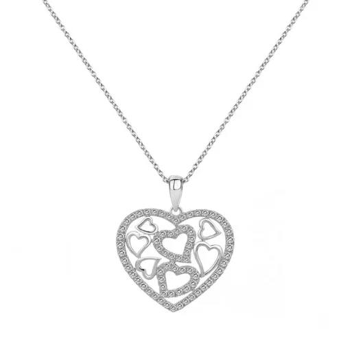 Collier Femme coeurs EDORA ARGENT 925/1000 et Oxydes