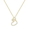 Collier femme coeurs entrelacés EDORA PLAQUE OR et oxydes