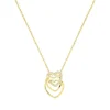 Collier femme coeurs entrelacés EDORA PLAQUE OR et oxydes