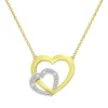 Collier Femme Coeurs OR 750/1000 Bicolore et Diamants