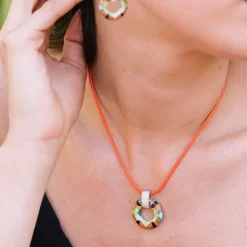 Collier Femme Cordon Huilé UNA STORIA Orange