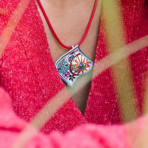 Collier Femme Cordon Huilé UNA STORIA Rouge