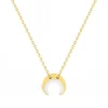 Collier femme croissant empierré EDORA PLAQUE OR et oxydes