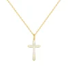 Collier femme croix EDORA PLAQUE OR et oxydes