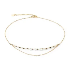 Collier Femme CŒUR DE LION PRINCESS Acier Doré Perles d'Eau Douce