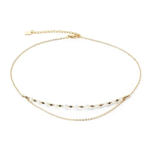 Collier Femme CŒUR DE LION PRINCESS Acier Doré Perles d'Eau Douce