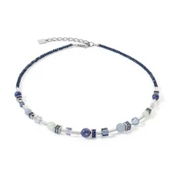 Collier Femme CŒUR DE LION ATLANTIS SPHERES ARGENT-BLEU Acier Inoxydable