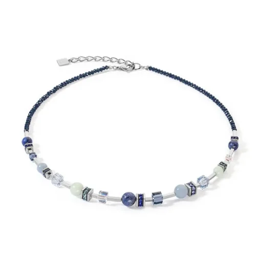 Collier Femme CŒUR DE LION ATLANTIS SPHERES ARGENT-BLEU Acier Inoxydable