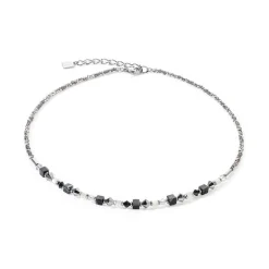 Collier Femme CŒUR DE LION PRINCESS SHAPE MIX NOIR-BLANC Acier Inoxydable