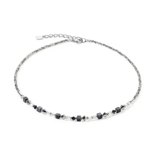 Collier Femme CŒUR DE LION PRINCESS SHAPE MIX NOIR-BLANC Acier Inoxydable