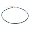 Collier Femme CŒUR DE LION TWINKLE BLEU Acier Doré Verre Taillé