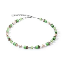 Collier Femme CŒUR DE LION GEOCUBE® ICONIC MONOCHROME VERT Acier Inoxydable