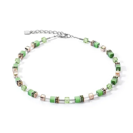 Collier Femme CŒUR DE LION GEOCUBE® ICONIC MONOCHROME VERT Acier Inoxydable