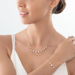 Collier Femme CŒUR DE LION PRINCESS Acier Doré Perles d'Eau Douce
