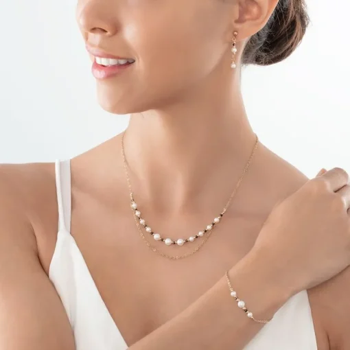 Collier Femme CŒUR DE LION PRINCESS Acier Doré Perles d'Eau Douce