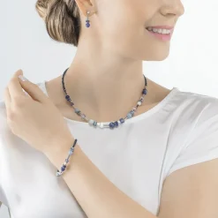Collier Femme CŒUR DE LION ATLANTIS SPHERES ARGENT-BLEU Acier Inoxydable