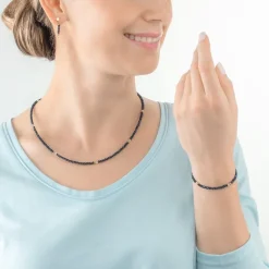 Collier Femme CŒUR DE LION TWINKLE BLEU Acier Doré Verre Taillé