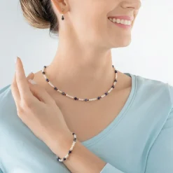 Collier Femme CŒUR DE LION FLOW Acier Doré Perles d'Eau Douce Et Sodalite