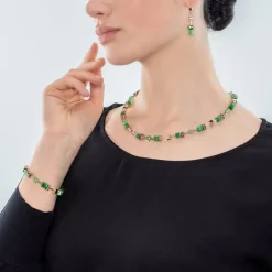 Collier Femme CŒUR DE LION GEOCUBE® ICONIC MONOCHROME VERT Acier Inoxydable