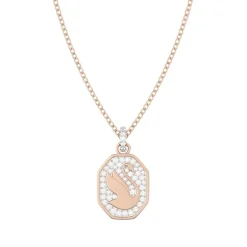 Collier femme Cygne swarovski Sparkling Signum doré rose et cristaux