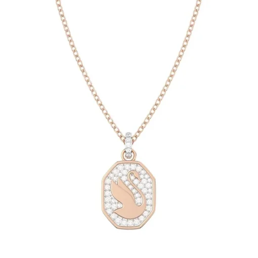 Collier femme Cygne swarovski Sparkling Signum doré rose et cristaux