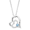 Collier Femme Double Coeurs EDORA ARGENT 925/1000 et Spinelle Bleue EDO70700937