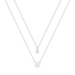 collier femme double edora argent 925/1000 et oxydes