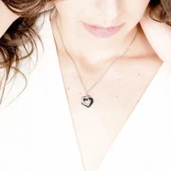 Collier Femme EDORA Acier et Céramique Noire