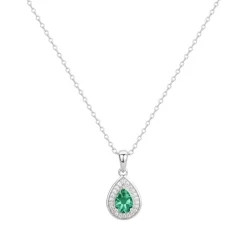 Collier Femme EDORA Argent Spinelle Verte