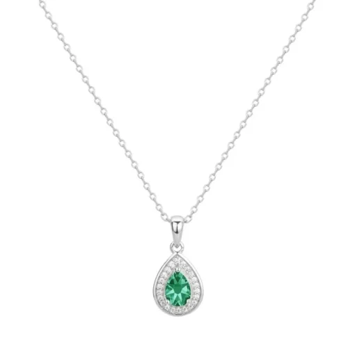 Collier Femme EDORA Argent Spinelle Verte