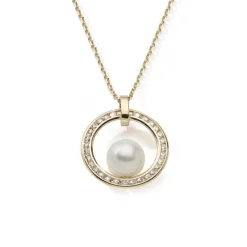 Collier Femme EDORA COLLECTION ESSENTIAL CERCLE Or Jaune 375/1000 Perle de culture