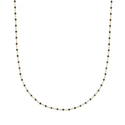 Collier Femme EDORA COLLECTION HARMONY Plaqué Or et Email Noir