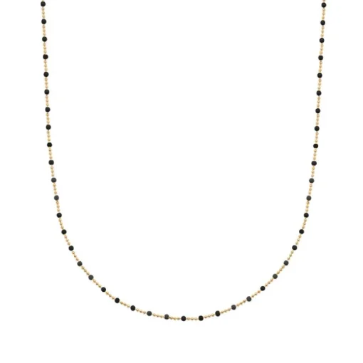 Collier Femme EDORA COLLECTION HARMONY Plaqué Or et Email Noir