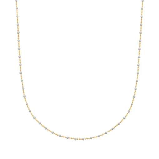 Collier Femme EDORA COLLECTION HARMONY Plaqué Or et Email Blanc