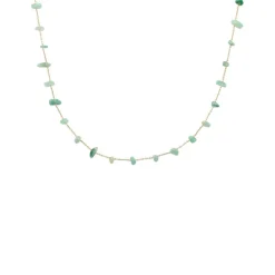 Collier Femme EDORA COLLECTION HARMONY Plaqué Or Quartzite Vert