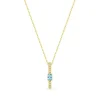 Collier Femme EDORA OR 375/1000 Aigue-Marine et Oxyde de Zirconium