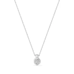 Collier Femme EDORA OR 375/1000 Blanc Diamant