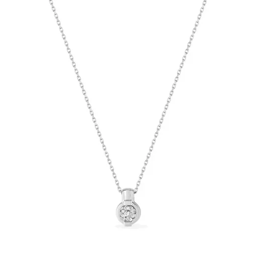 Collier Femme EDORA OR 375/1000 Blanc Diamant