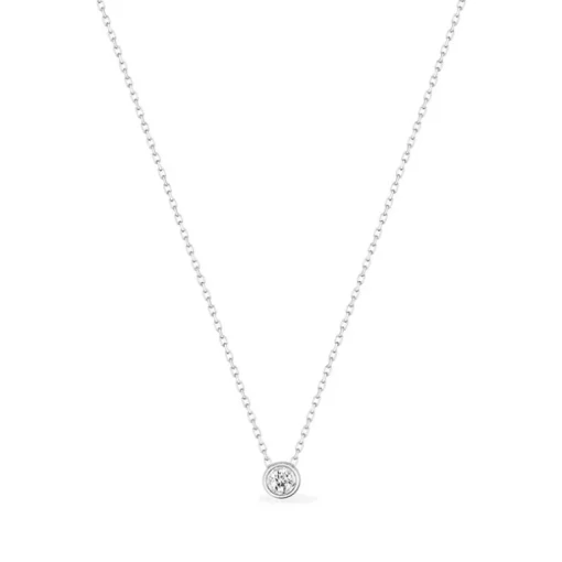 Collier Femme EDORA OR 375/1000 Blanc Diamant