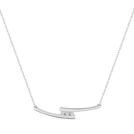 Collier Femme EDORA OR 375/1000 Blanc Diamant